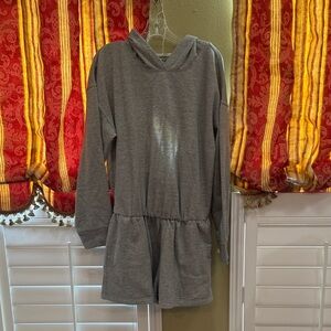 Free People Gray Long Sleeve Romper